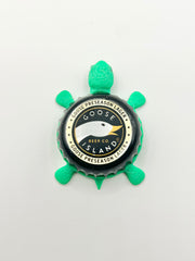 Goose Island Goose Preseason Lager - Bottle Cap Magnet Turtle Shell Shocked Art