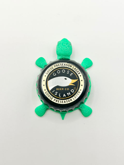 Goose Island Goose Preseason Lager - Bottle Cap Magnet Turtle Shell Shocked Art