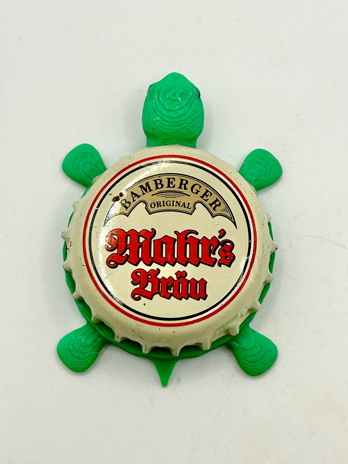 Bamberger Mahr’s Brau (Beige) - Bottle Cap Magnet Turtle Shell Shocked Art