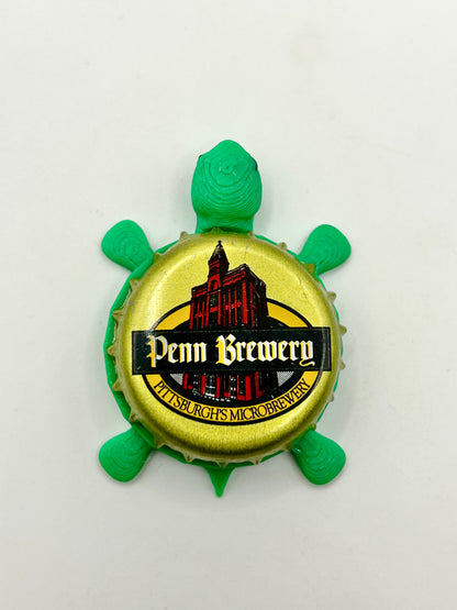 Penn Brewery - Bottle Cap Magnet Turtle Shell Shocked Art