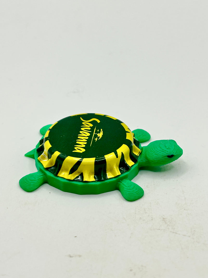 Savanna Cider, South Africa (Green & Yellow) - Bottle Cap Magnet Turtle Shell Shocked Art