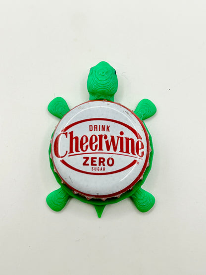 Cheerwine Zero - Bottle Cap Magnet Turtle Shell Shocked Art