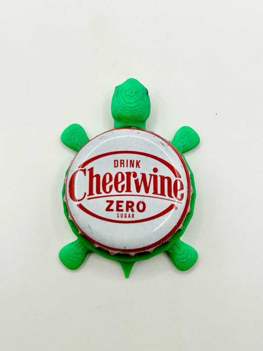 Cheerwine Zero - Bottle Cap Magnet Turtle