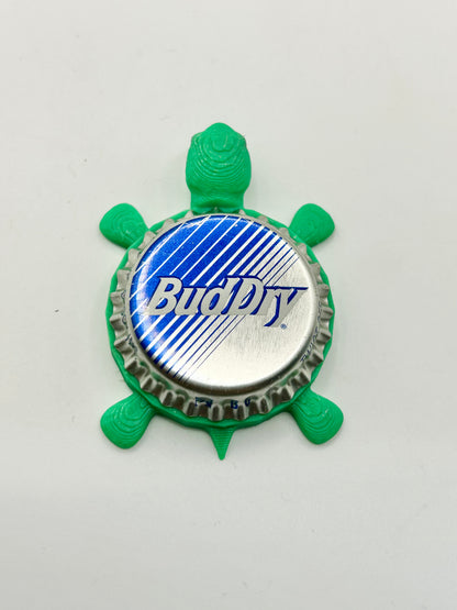 Bud Dry - Bottle Cap Magnet Turtle Shell Shocked Art