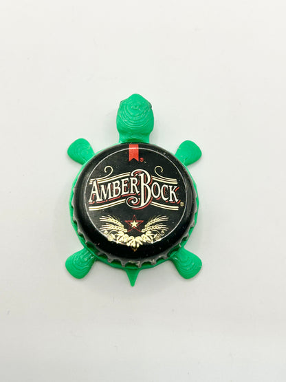 Michelob Amber Bock - Bottle Cap Magnet Turtle Shell Shocked Art