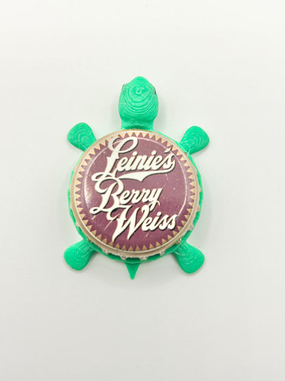 Leinenkugel's Berry Weiss (Vintage Cursive) - Bottle Cap Magnet Turtle Shell Shocked Art
