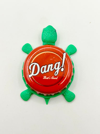 Dang! Root Beer (Red) - Bottle Cap Magnet Turtle Shell Shocked Art