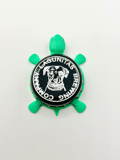 Lagunitas Brewing (Black) - Bottle Cap Magnet Turtle Shell Shocked Art
