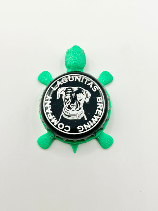 Lagunitas Brewing (Black) - Bottle Cap Magnet Turtle Shell Shocked Art