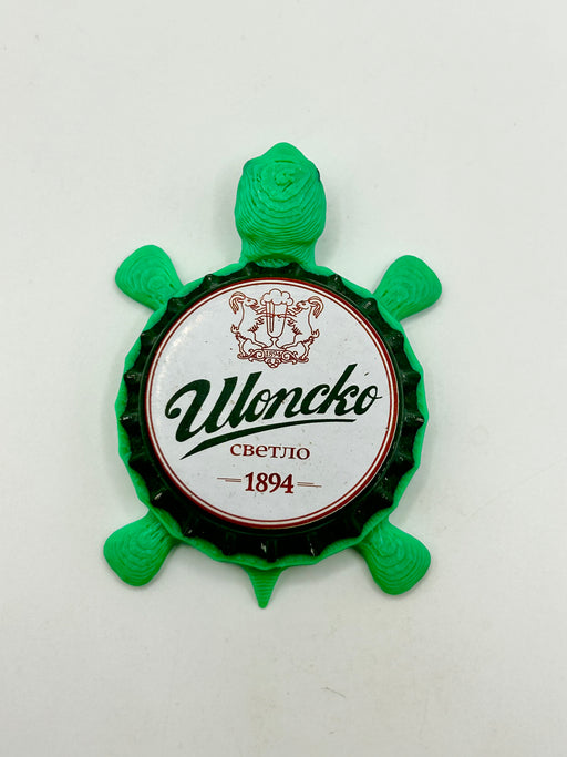 Illoncko Beer - Bottle Cap Magnet Turtle Shell Shocked Art