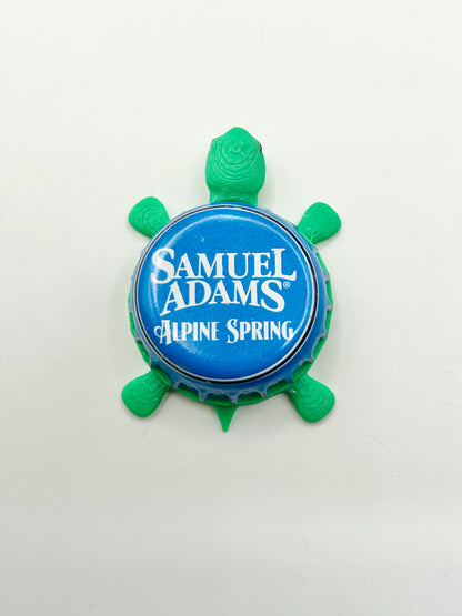 Sam Adams Alpine Spring - Bottle Cap Magnet Turtle Shell Shocked Art