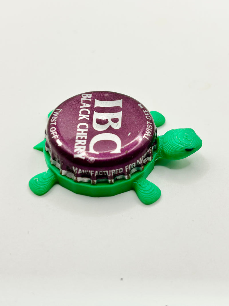 IBC Black Cherry Soda - Bottle Cap Magnet Turtle Shell Shocked Art