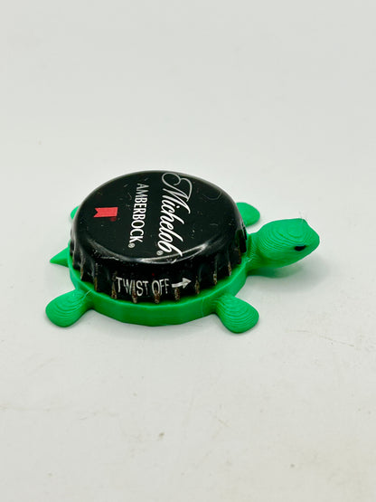 Michelob AmberBock - Bottle Cap Magnet Turtle Shell Shocked Art