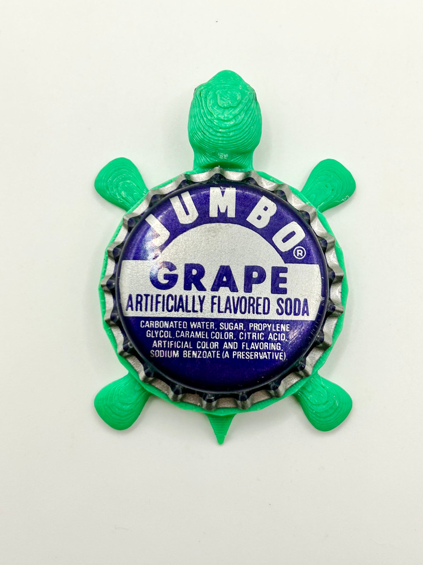 Jumbo Grape Soda - Bottle Cap Magnet Turtle