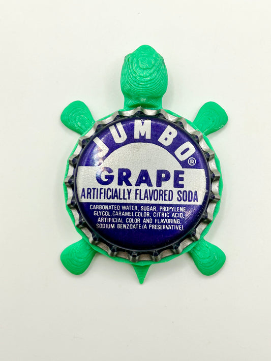 Jumbo Grape Soda - Bottle Cap Magnet Turtle