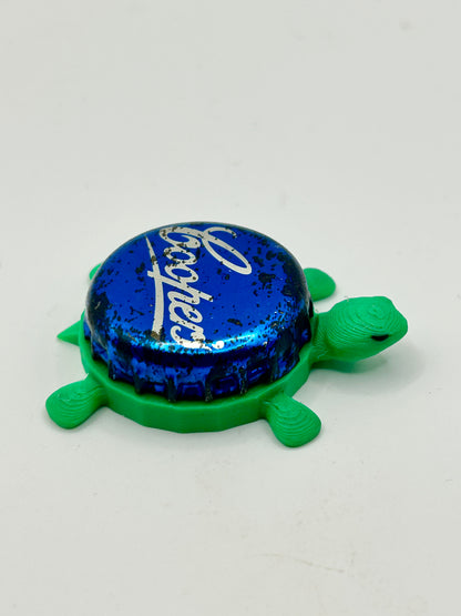 Cooper’s Brewing (Blue) - Bottle Cap Magnet Turtle Shell Shocked Art