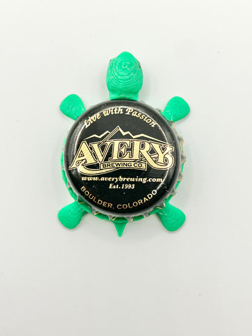 Avery Brewing (Vintage) - Bottle Cap Magnet Turtle Shell Shocked Art