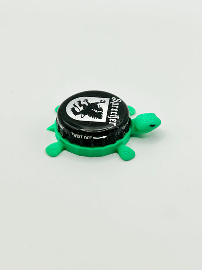Sprecher (Black & White) - Bottle Cap Magnet Turtle Shell Shocked Art
