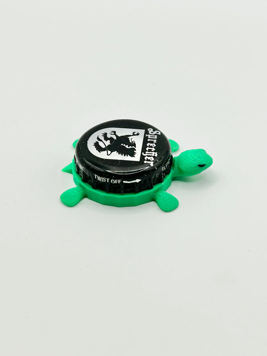 Sprecher (Black & White) - Bottle Cap Magnet Turtle