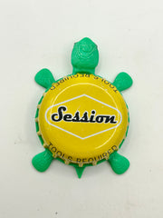 Full Sail Session (Yellow) - Bottle Cap Magnet Turtle Shell Shocked Art