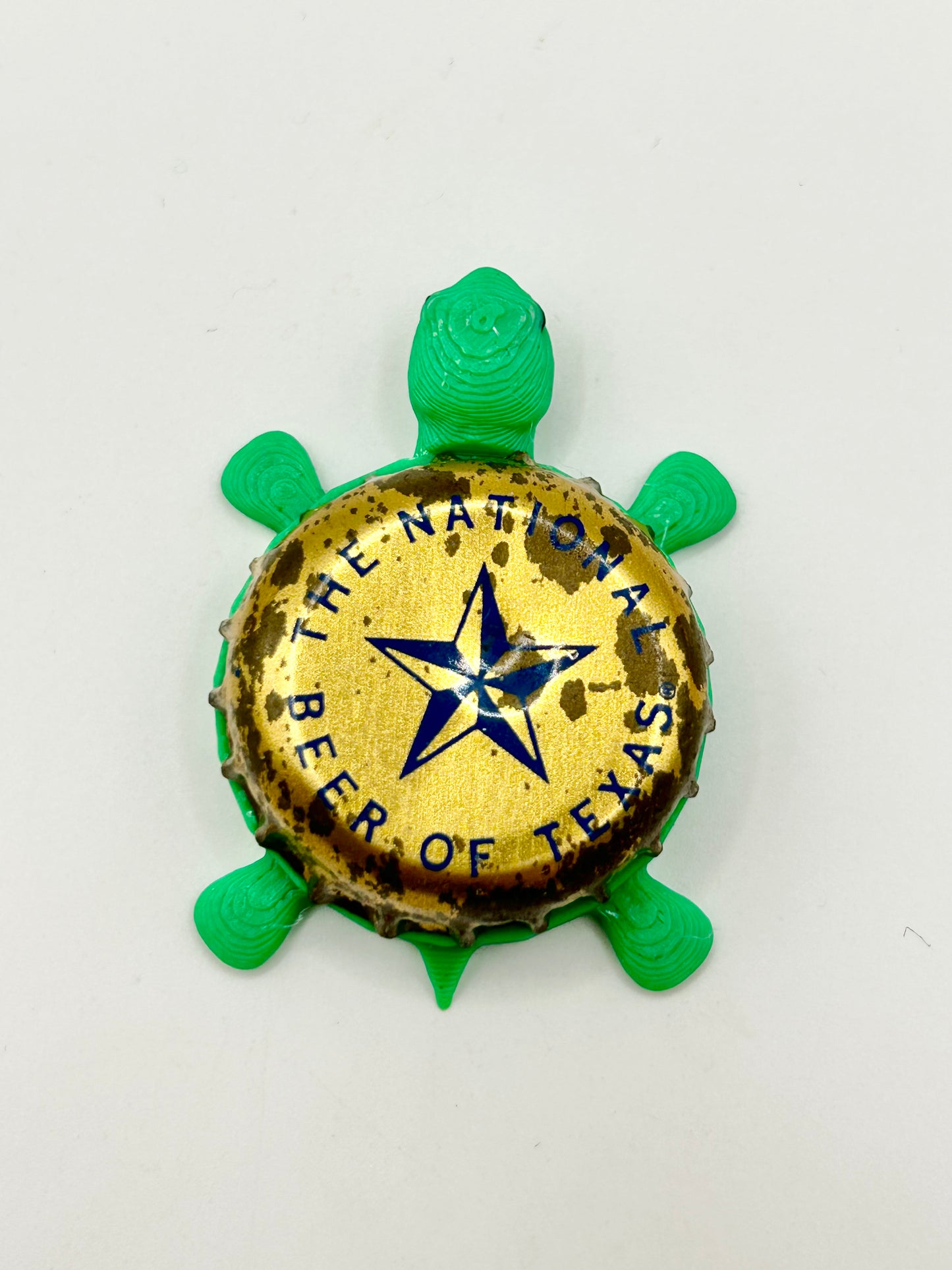 Lone Star Beer (Vintage) - Bottle Cap Magnet Turtle