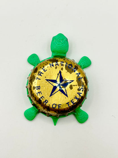 Lone Star Beer (Vintage) - Bottle Cap Magnet Turtle Shell Shocked Art