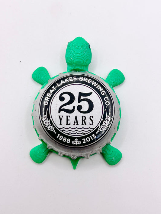 Great Lakes Brewing Co (25 Year Anniversary) - Bottle Cap Magnet Turtle