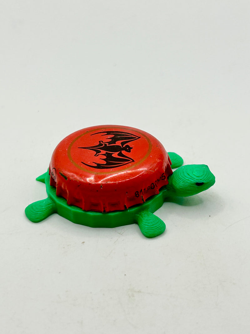 Bacardi Bat (Red) - Bottle Cap Magnet Turtle Shell Shocked Art