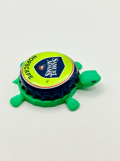 Sam Adams Hopscape - Bottle Cap Magnet Turtle Shell Shocked Art