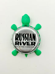Russian River Brewing - Bottle Cap Magnet Turtle Shell Shocked Art