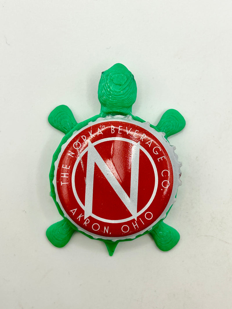 Norka Soda - Bottle Cap Magnet Turtle Shell Shocked Art