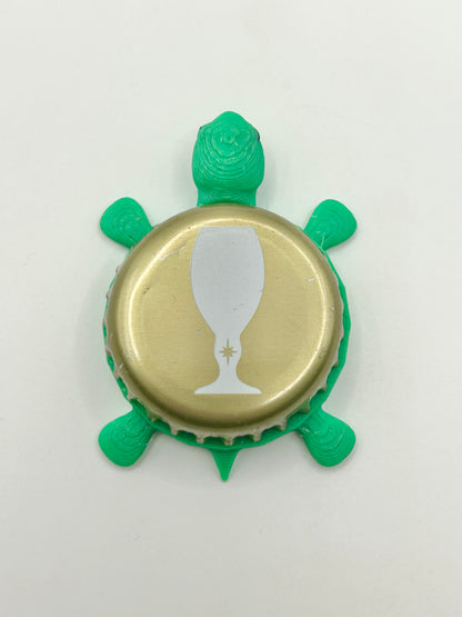 Stella Artois (White Glass Silhouette) - Bottle Cap Magnet Turtle Shell Shocked Art