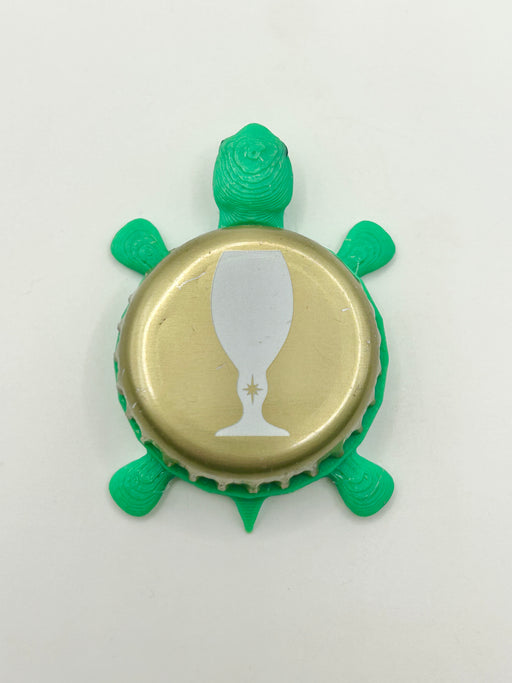 Stella Artois (White Glass Silhouette) - Bottle Cap Magnet Turtle Shell Shocked Art