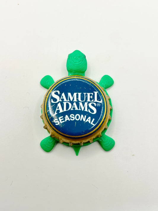 Sam Adams Seasonal (Gold Trim) - Bottle Cap Magnet Turtle