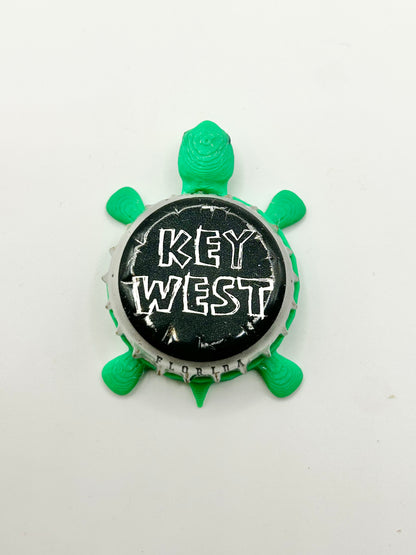 Key West Brewing - Bottle Cap Magnet Turtle Shell Shocked Art