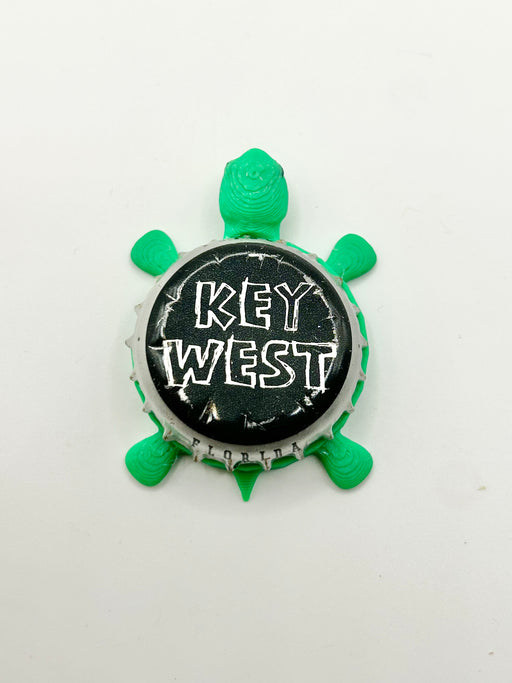 Key West Brewing - Bottle Cap Magnet Turtle Shell Shocked Art