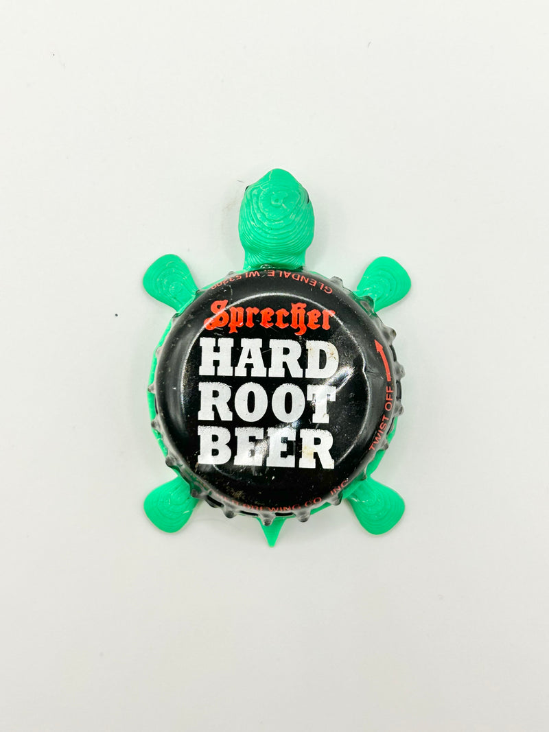 Sprecher Hard Root Beer - Bottle Cap Magnet Turtle Shell Shocked Art