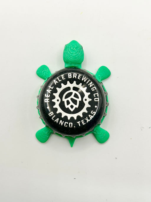 Real Ale Brewing (Vintage) - Bottle Cap Magnet Turtle Shell Shocked Art