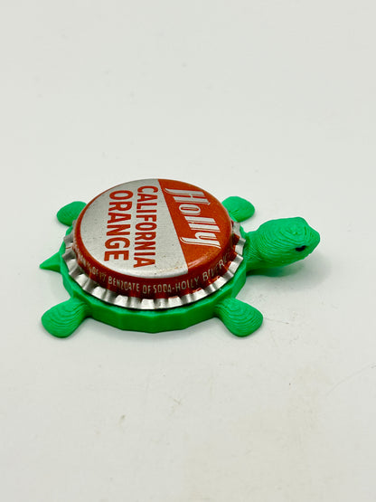 Holly California Orange Soda - Bottle Cap Magnet Turtle Shell Shocked Art