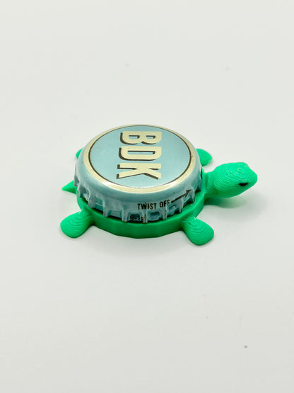 BDK Brew Dr. Kombucha (Blue) - Bottle Cap Magnet Turtle Shell Shocked Art