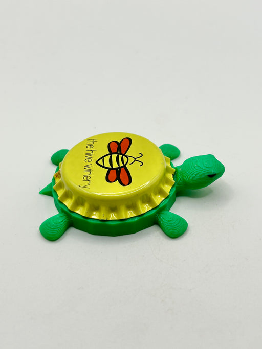 The Hive Winery - Bottle Cap Magnet Turtle Shell Shocked Art