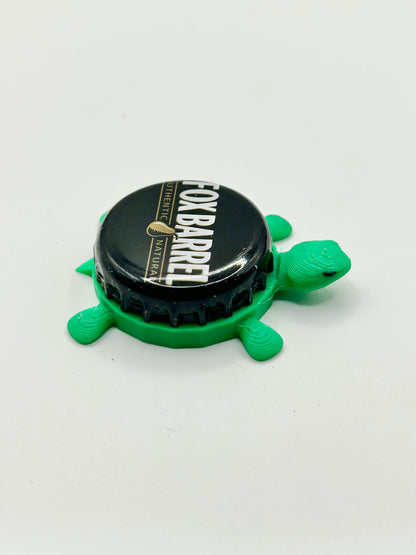 Fox Barrel Pear Cider - Bottle Cap Magnet Turtle Shell Shocked Art