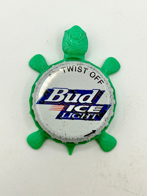 Bud Ice Light (Vintage) - Bottle Cap Magnet Turtle Shell Shocked Art