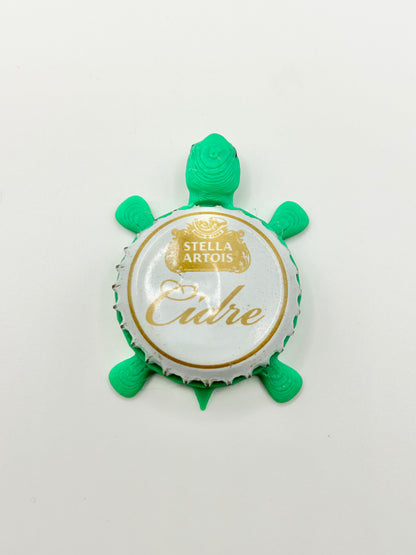 Stella Artois Cidre - Bottle Cap Magnet Turtle Shell Shocked Art