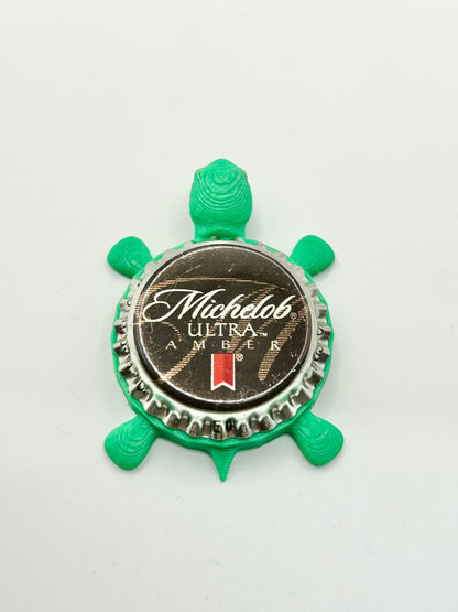 Michelob Ultra Amber - Bottle Cap Magnet Turtle Shell Shocked Art