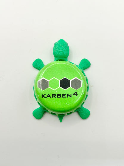 Karben4 Brewing - Bottle Cap Magnet Turtle Shell Shocked Art