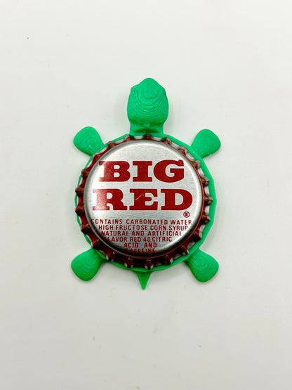 Big Red Soda (Red Trim) - Bottle Cap Magnet Turtle Shell Shocked Art