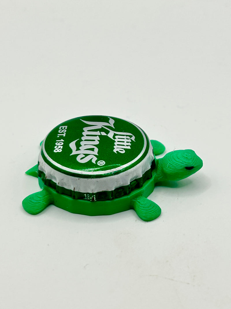 Little Kings Beer - Bottle Cap Magnet Turtle Shell Shocked Art