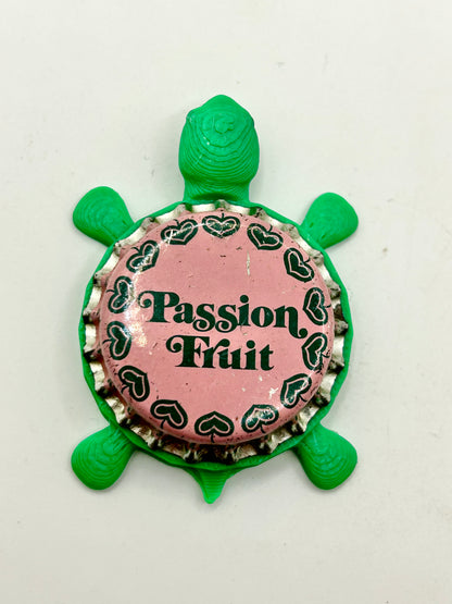 Passion Fruit Drink - Bottle Cap Magnet Turtle Shell Shocked Art