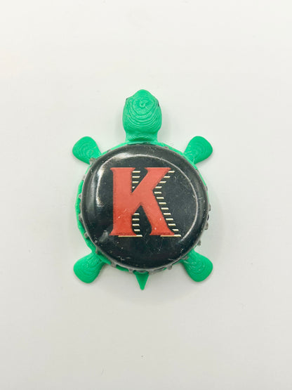 K Cider - Bottle Cap Magnet Turtle Shell Shocked Art